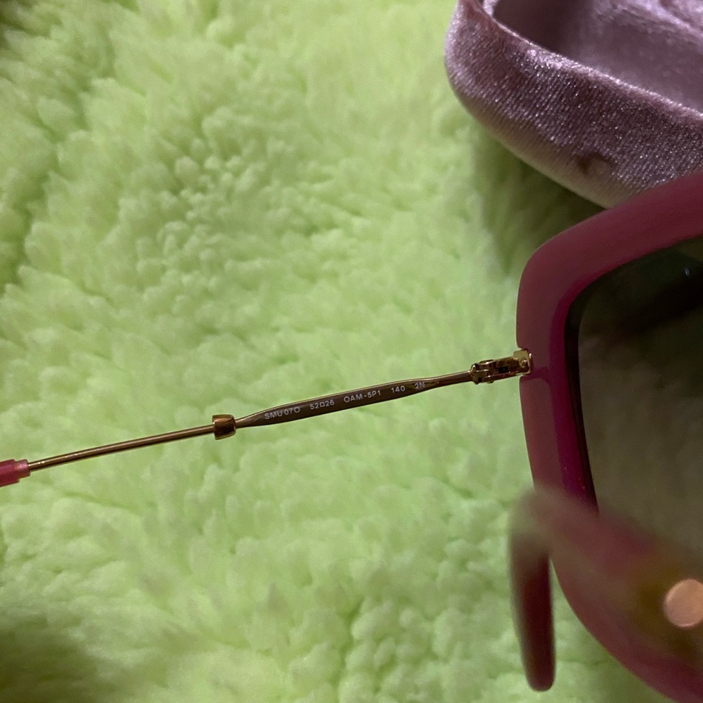 Miu Miu Raspberry Suede Gradient Round Sunglasses - image 3